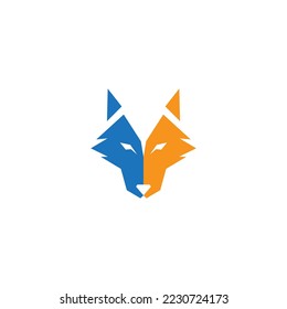 wolf face vector illustration for icon,symbol or logo. wolf template logo