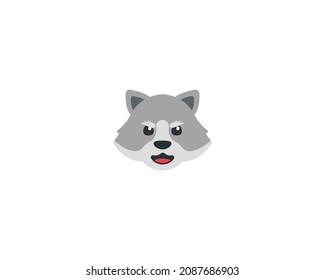 Wolf face vector isolated icon. Emoji illustration. Wolf vector emoticon