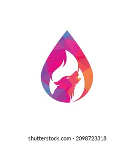 Wolframfallkonzept, Vektorlogo-Design-Vorlage	
