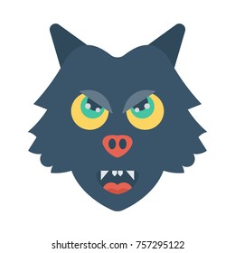  wolf flat icon