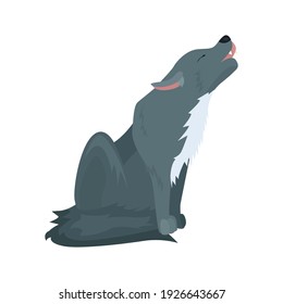 Wolf flat icon. Colored vector element from animals collection. Creative Wolf icon for web design, templates and infographics.