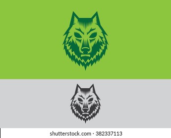Wolf flat logo vector 