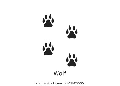 wolf footprints vector flat style black color