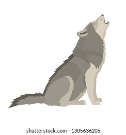 Wolf Forest WildLife Vector animals Geometric style set