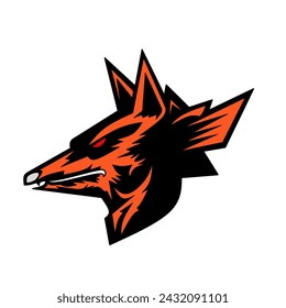 wolf fox dog logo vector illustration on a white background