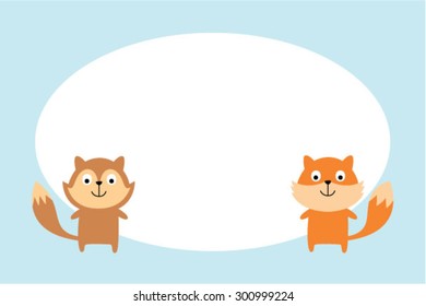 wolf and fox friend card