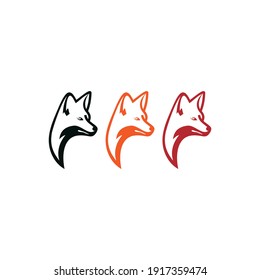 Inspiración en el diseño del logotipo Wolf Fox Head
