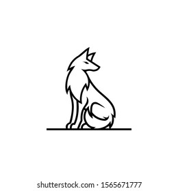 wolf fox logo vector icon illustration