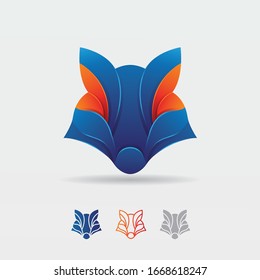 Wolf full color design logo illustration vector template