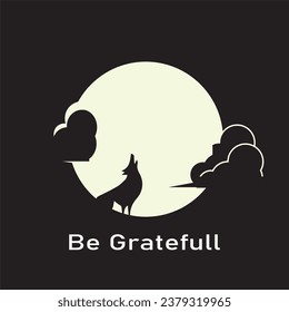 Wolf and full moon logo