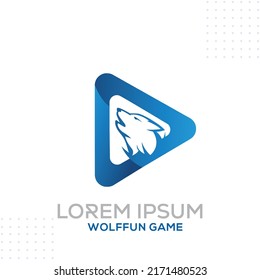 Wolf Fun Play Game Logo Design Vektorvorlage in modernen, kreativen Minimalstil