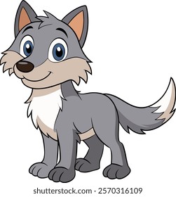 wolf funny cartoon vector design
