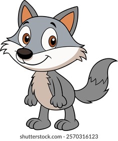 wolf funny cartoon vector design