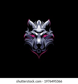 Wolf Gaming Logo Design Vector Premium