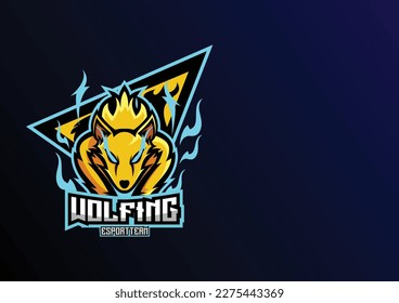 wolf gaming logo esport design 