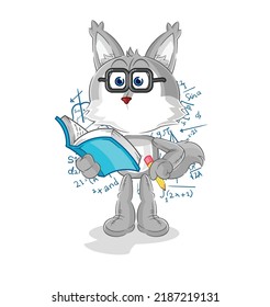 the wolf geek cartoon. cartoon mascot vector