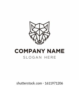 Wolf Geometric Logo Design Vector EPS10