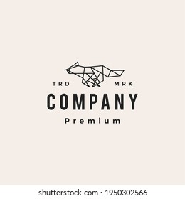 wolf geometric polygonal hipster vintage logo vector icon illustration