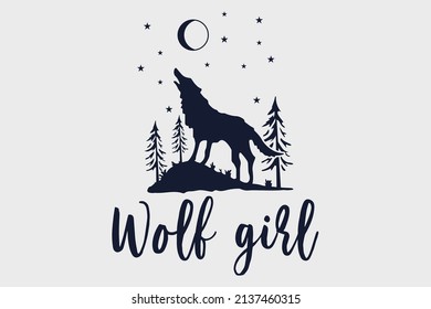 Wolf girl t shirt design