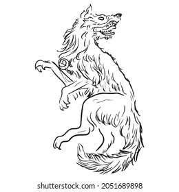 wolf graphic design vector illustration, tattoo art sketch, hand draw, use in print