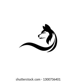 Wolf graphic vector, silhouette of a wolf, vector illustration.