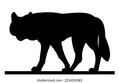 Wolf gruñe. Foto de silueta. Animales salvajes en la naturaleza. Depredador en condiciones naturales. Aislado sobre fondo blanco. Vector