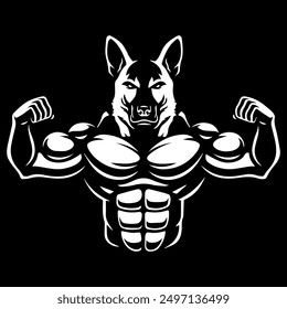 wolf gym logo design vector file