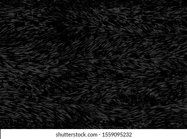 Wolf hair realistic vector pattern. Fur print vector. Black and gray colors fur illustration