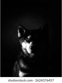 Wolf halftone vector image. Good for T-shirt or another purposes.