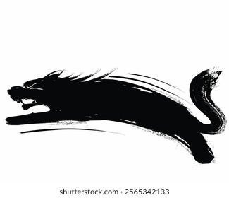 wolf hand painting, black grunge animal, wolf silhouette vector art, black wolf silhouette, hand drawn wolf paint brush.eps8