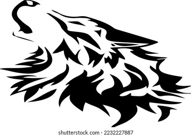 wolf has long fur vector