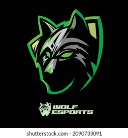 wolf hea mascot logo gaming,illustration wolf vector