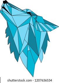 Wolf head abstract geometric modern