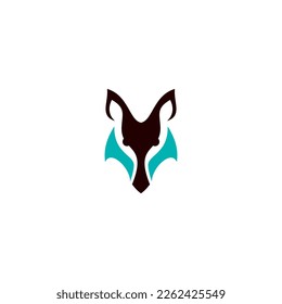 diseño del logotipo de la línea abstracta de la cabeza del lobo, logotipo del lobo