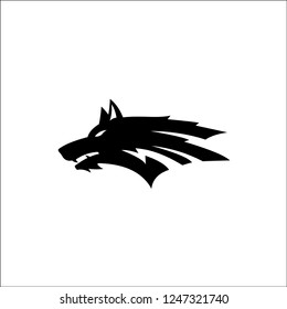 wolf head abstract logo template