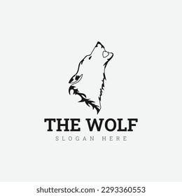 Wolf head abstract vector logo design template.