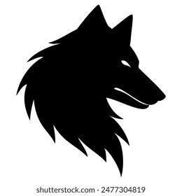 Wolfskopf Tiersilhouette. Vektorgrafik Bild