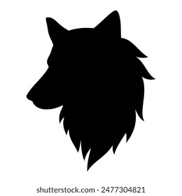 Wolf head animal silhouette. Vector image