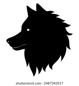 Wolf head animal silhouette. Vector image