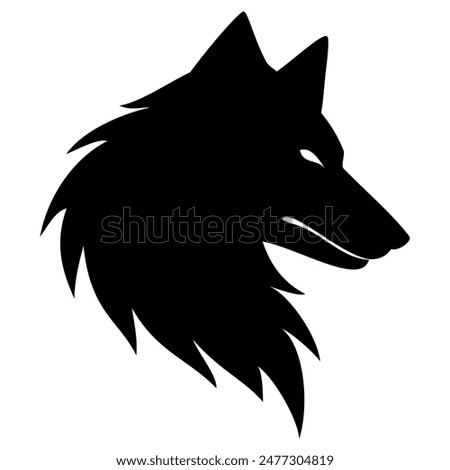 Wolf head animal silhouette. Vector image