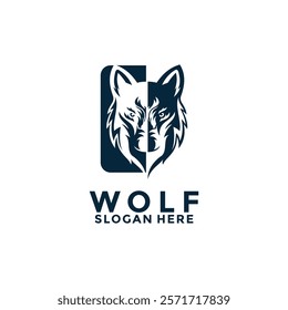 Wolf Head Apps Logo inspiration. Wolf head logo vector icon illustration