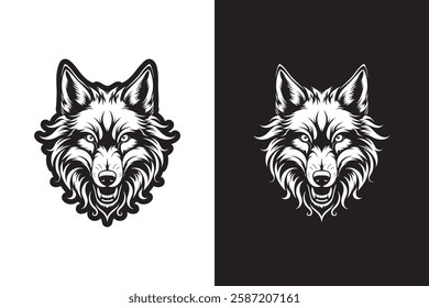 Wolf head artwork design for T-Shirt