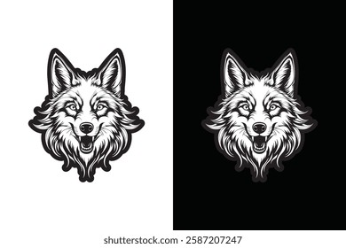 Wolf head artwork design for T-Shirt