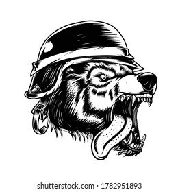 wolf head biker vector illustration for design motor cylce club or anything