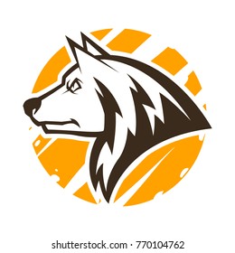 wolf head black and white mascot illustration esports logo