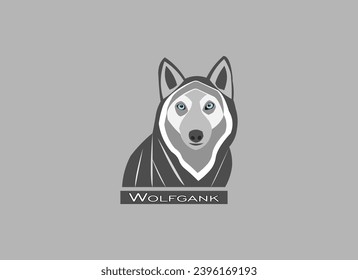 Wolf head cartoon Vector illustration. wolf head clip art element. 