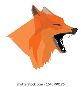 Wolf head cartoon vector in white background