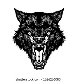 Wolf head clip art vector illustration 