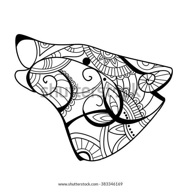 wolf head wolf coloring book wolf stock vector royalty free