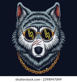 Wolf Head coole Gangster-Vektorgrafik für Ihr Unternehmen oder Ihre Marke